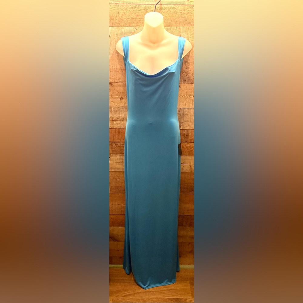 Lulus Blue Backless Maxi Dress L NWT | Holiday NYE Evening Gown